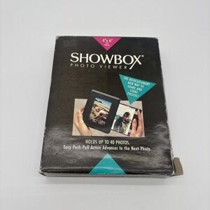 Vintage Showbox Photo Viewer 4x6 Charcoal Holds‎ 40 Photos Push-Pull Burnes